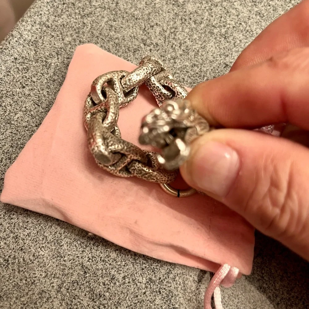 Silver Dragon Head Men's Chain Bracelet - stainless steel